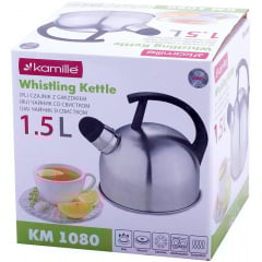 Чайник 1.5л из нержавеющей стали со свистком Kamille DP112960 Чернигов