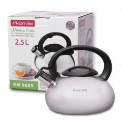 Кухонный чайник из нержавеющей стали со свистком 2.5л Kamille KL225300 Кобыжча