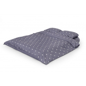 Комплект постільної білизни Артеміда-5 (євро, поліестер, наволочки: 50х70 см 2 шт та 70х70 см 2 шт, зірки, сірий) IMI