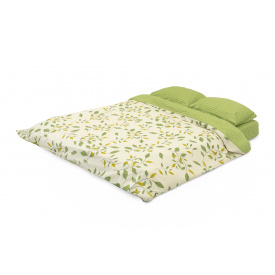 Комплект постільної білизни Персефона-8 (двоспальний, бязь gold lux, наволочки: 50х70 см 2 шт, листочки, білий) IMI