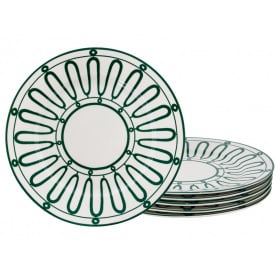 Набір тарілок Lefard Wave 19 см Біло-зелений AL262827