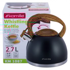 Чайник 2.7л з нержавіючої сталі зі свистком та нейлоновою ручкою Kamille KL226101