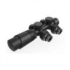 Кран термостатичний Arttidesign 50mm №4 універсальний "Бінокль" чорний матовий