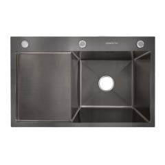 Кухонна мийка Britc HM HS7848R-B 78x48x21 см Сірий Березнегувате