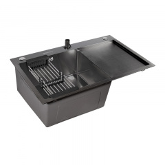 Кухонная мойка Britc HM HS7848L-B 78x48x21 см Серый Володарск-Волынский