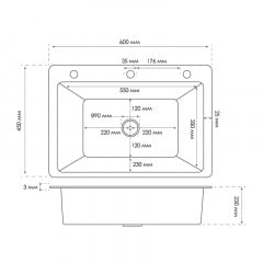 Кухонна мийка Britc HM HS6045 60x45x23 см Сірий Київ