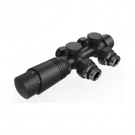 Кран термостатичний Arttidesign 50mm №4 універсальний "Бінокль" чорний матовий