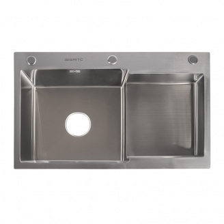 Кухонна мийка Britc HM HS7848LB 78x48x21 см Сірий