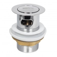 Донний клапан для раковини Britc SS37of click-clack з переливом Хром