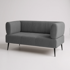 Диван офісний Tobi Sho Бенно-1 з підлокітниками для офісу, вітальні 1200х720х750 велюр вельвет Lotus 96/GREY