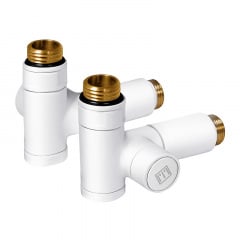 Комплект дизайн кранов под ТЭН Ideale Senso 1/2x1/2 дюйм Белый 2 шт Дубно