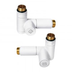 Комплект дизайн кранов под ТЭН Ideale Senso 1/2x1/2 дюйм Белый 2 шт Дубно