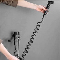 Двойной сантехнический кран с гигиеническим душем для унитаза Britc 200 см Anthracite Славута