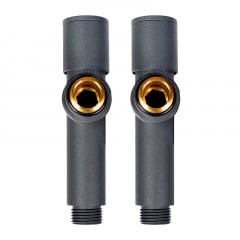 Комплект дизайн кранов Ideale Dante 1/2x1/2 дюйм Антрацит 2 шт Приморск