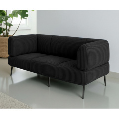 Диван офісний Tobi Sho Бенно-1 з підлокітниками для офісу, вітальні 1800х720х750 велюр вельвет Lotus 100/BLACK Київ