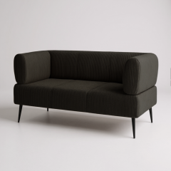 Диван офісний Tobi Sho Бенно-1 з підлокітниками для офісу, вітальні 1200х720х750 велюр вельвет Lotus 15/GREY BROWN Київ