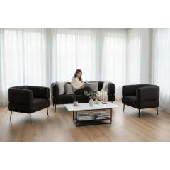 Диван офісний Tobi Sho Бенно-1 з підлокітниками для офісу, вітальні 1200х720х750 велюр вельвет Lotus 15/GREY BROWN Київ