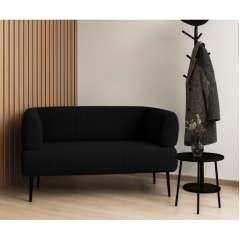 Диван офісний Tobi Sho Бенно-1 з підлокітниками для офісу, вітальні 1400х720х750 велюр вельвет Lotus 100/BLACK Київ