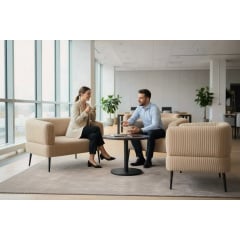 Крісло офісне Tobi Sho Бенно-1 з підлокітниками для офісу, вітальні 1000х720х750 велюр вельвет Lotus 09/DK BEIGE Київ