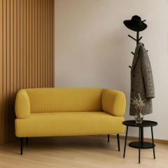 Диван офісний Tobi Sho Бенно-1 з підлокітниками для офісу, вітальні 1200х720х750 велюр вельвет Lotus 45/YELLOW Київ