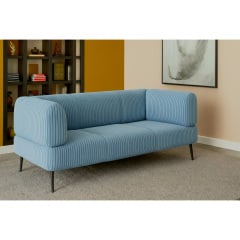 Диван офісний Tobi Sho Бенно-1 з підлокітниками для офісу, вітальні 1500х720х750 велюр вельвет Lotus 85/BLUE Київ