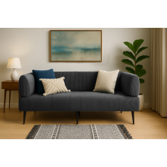 Диван офисный Tobi Sho Бенно-1 с подлокотниками для офиса, гостиной 1800х720х750 велюр вельвет Lotus 96/GREY Новояворовск