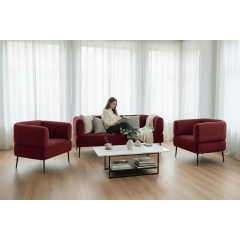 Крісло офісне Tobi Sho Бенно-1 з підлокітниками для офісу, вітальні 1000х720х750 велюр вельвет Lotus 67/BORDO Київ