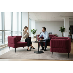 Диван офисный Tobi Sho Бенно-1 с подлокотниками для офиса, гостиной 1200х720х750 велюр вельвет Lotus 67/BORDO Киев
