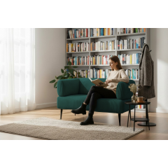 Диван офисный Tobi Sho Бенно-1 с подлокотниками для офиса, гостиной 1200х720х750 велюр вельвет Lotus 39/SEA WAVE Киев