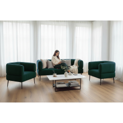 Диван офисный Tobi Sho Бенно-1 с подлокотниками для офиса, гостиной 1200х720х750 велюр вельвет Lotus 39/SEA WAVE Киев