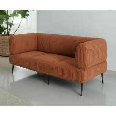 Диван офисный Tobi Sho Бенно-1 с подлокотниками для офиса, гостиной 1800х720х750 велюр вельвет Lotus 54/BRICK Новояворовск