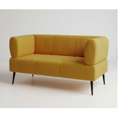 Диван офісний Tobi Sho Бенно-1 з підлокітниками для офісу, вітальні 1400х720х750 велюр вельвет Lotus 45/YELLOW Київ