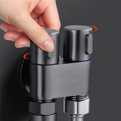 Двойной сантехнический кран с гигиеническим душем для унитаза Britc 200 см Black Новая Каховка