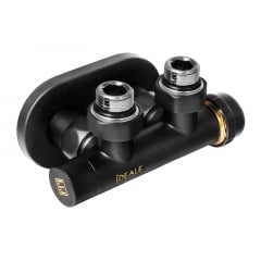 Комплект дизайн кранов с термоголовкой Ideale Duo 1/2x1/2 дюйм Черный Лосиновка