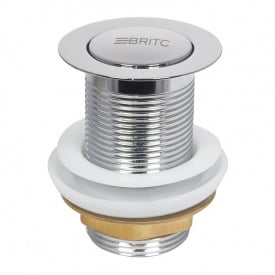 Донный клапан для раковины Britc SS37 click-clack без перелива Хром