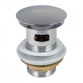 Донный клапан для раковины Britc SS65of click-clack с переливом Хром
