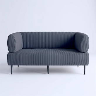 Диван офисный Tobi Sho Бенно-1 с подлокотниками для офиса, гостиной 1800х720х750 велюр вельвет Lotus 98/DK GREY