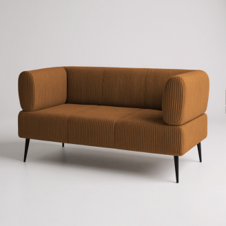 Диван офисный Tobi Sho Бенно-1 с подлокотниками для офиса, гостиной 1200х720х750 велюр вельвет Lotus 54/BRICK