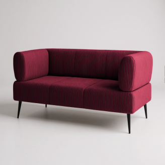 Диван офісний Tobi Sho Бенно-1 з підлокітниками для офісу, вітальні 1200х720х750 велюр вельвет Lotus 67/BORDO