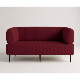 Диван офісний Tobi Sho Бенно-1 з підлокітниками для офісу, вітальні 1800х720х750 велюр вельвет Lotus 67/BORDO