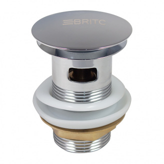 Донний клапан для раковини Britc SS65of, click-clack з переливом Хром