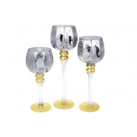 Набор подсвечников BonaDi 3 шт Серо-золотой (527-714)