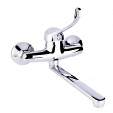 Змішувач для раковини Lidz Watt 009 настінний хром (LDWAT009CRM34862)