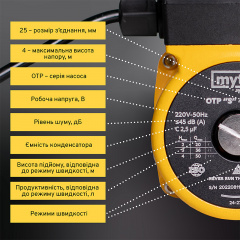 Насос циркуляційний Mytec OTP 4/25S 180 Славута