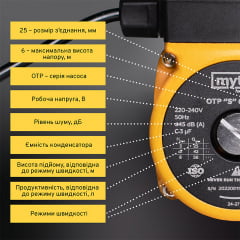 Насос циркуляционный Mytec OTP 6/25S 130 Киев
