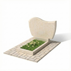 Пам'ятник зі світлого піщаника горизонтальний "хвиля"