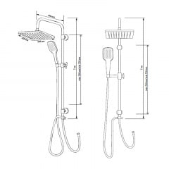 Душевая система Britc XY-1225В 100 см Черный Купянск