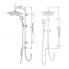 Душевая система Britc XY-1218С 100 см Серебристый Акимовка