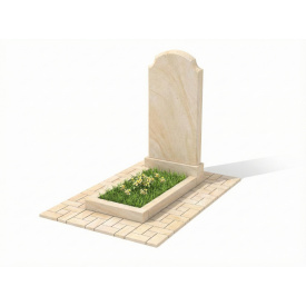 Пам'ятник із райдужного піщаника "півколо фігурний" одинарний