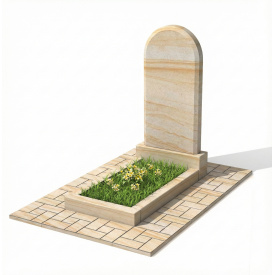 Пам'ятник із райдужного піщаника "півколо" одинарний